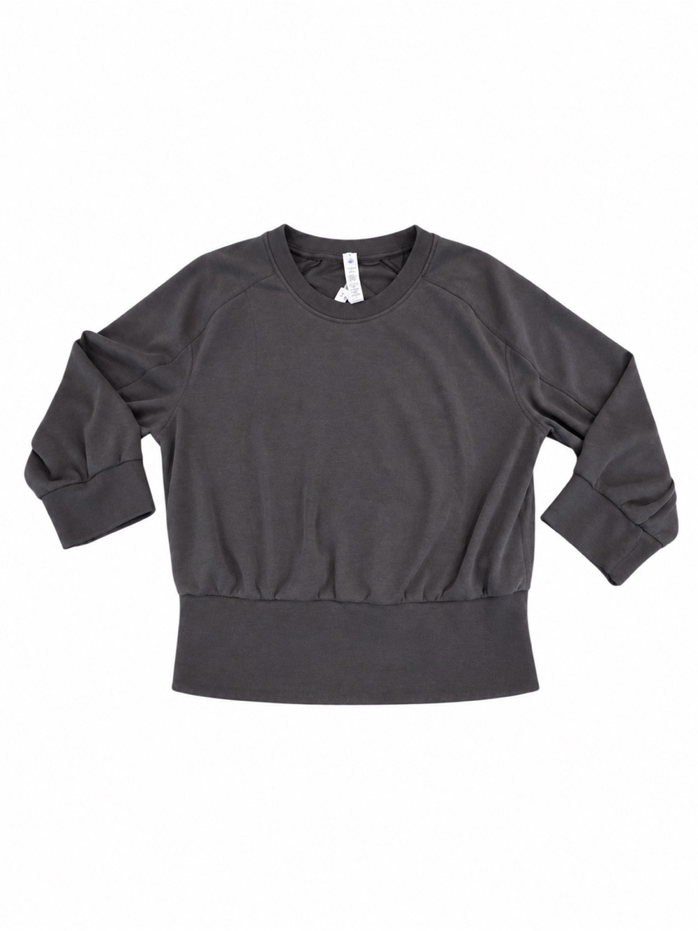 Lululemon Softstreme Ribbed-Hem Pullover Size 10 Charcoal Gray Crewneck - Picture 2 of 3